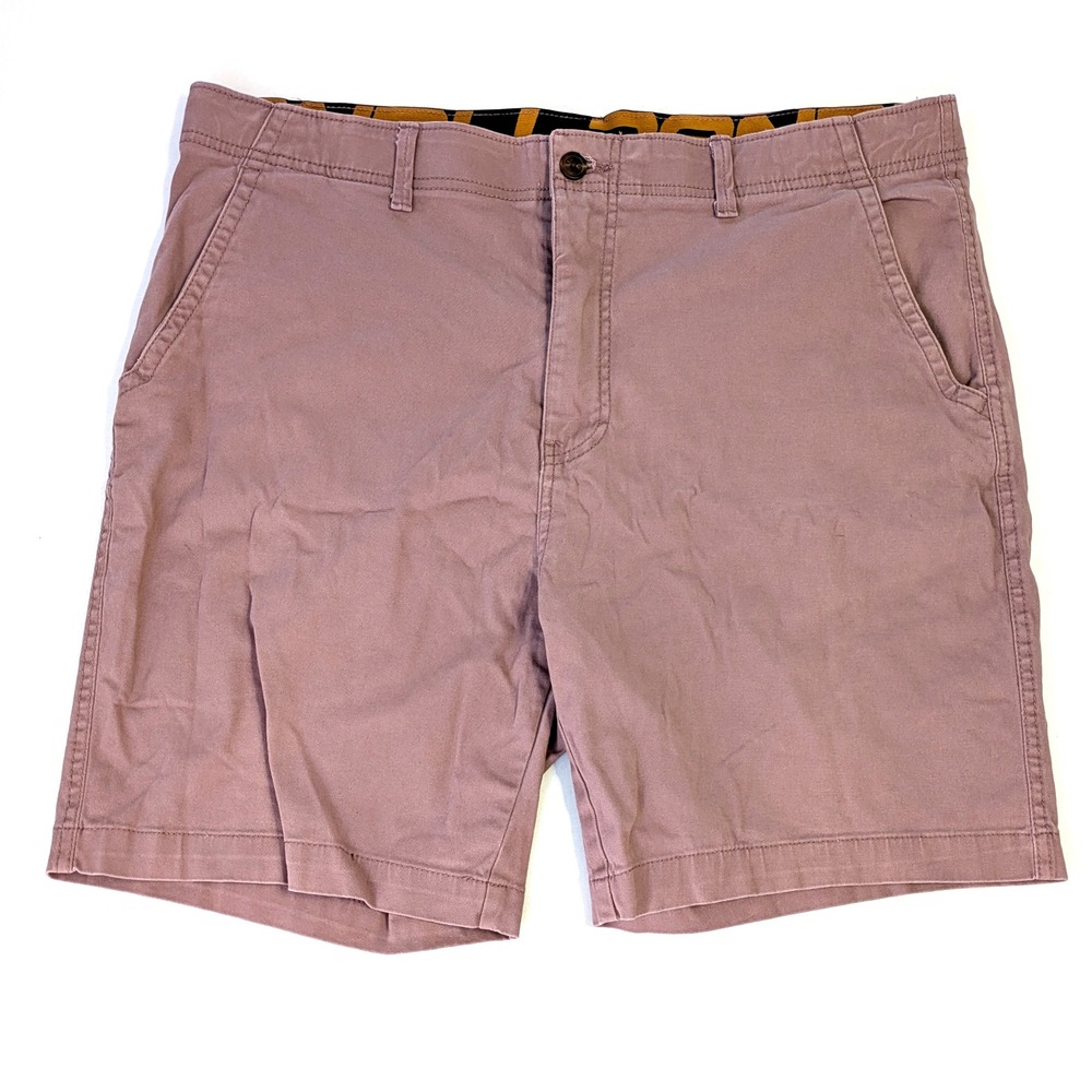 Denali Mens Mauve Pink Flat Front Chino Shorts Size 40 Cotton Stretch RN95705